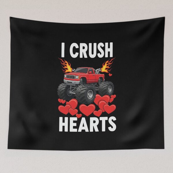 Item preview, I Crush Hearts Monster Truck Valentine Day designed and sold by OlakunleOloroz.