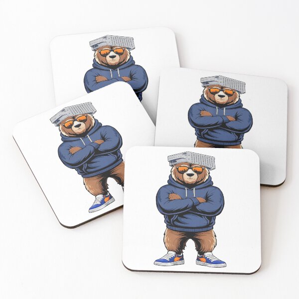 Item preview, Bear With Cheese Grater Hat And Sunglasses Urban Style Bear In Hip Hop designed and sold by pansak.