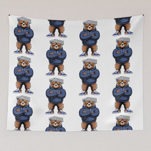 Item preview, Bear With Cheese Grater Hat And Sunglasses Urban Style Bear In Hip Hop designed and sold by pansak.