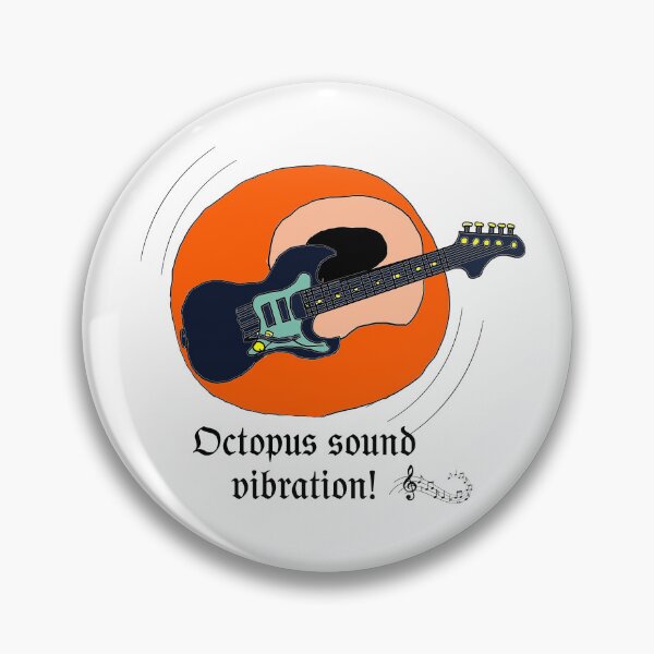 Item preview, Octopus Sounds Vibration Guitar Music Illustration designed and sold by Najomiartstudio.