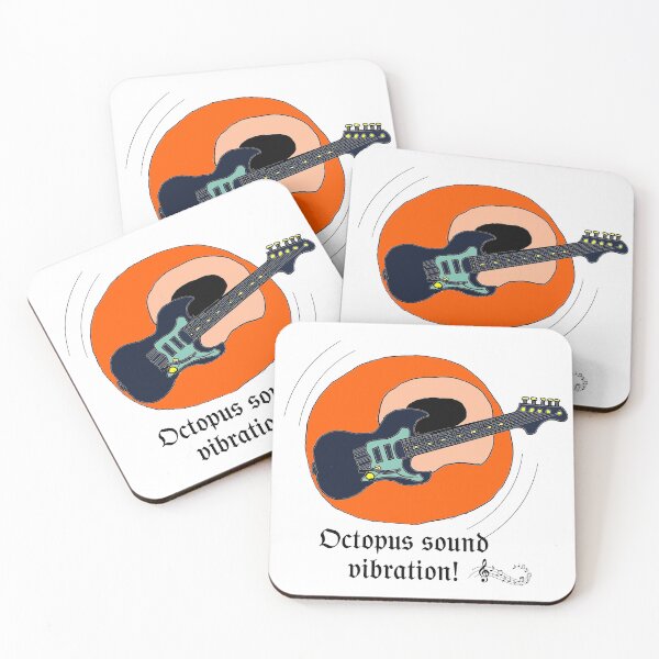 Item preview, Octopus Sounds Vibration Guitar Music Illustration designed and sold by Najomiartstudio.