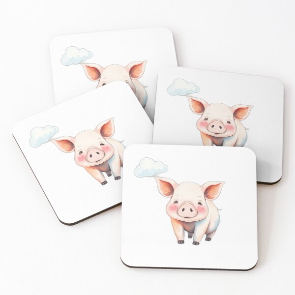 Item preview, Dreamy Watercolor Pig with Clouds and Stars designed and sold by sharon1210.