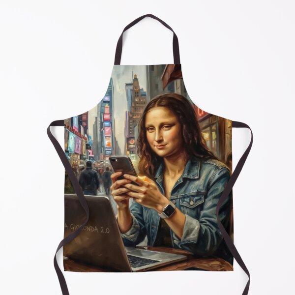 Item preview, Mona Lisa 2.0 // Urban Nomad Girl Aesthetic // Modern Gioconda at Café Print // Gen Z Renaissance Pop Art // Digital Nomad Vibes designed and sold by casaloomaria.