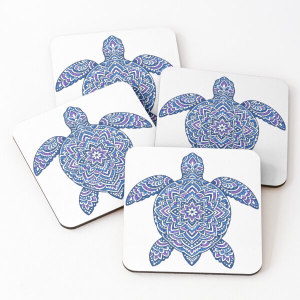 Item preview, Sea Turtle Mandala Silhouette Meditative Linework Pattern designed and sold by zoughlal.