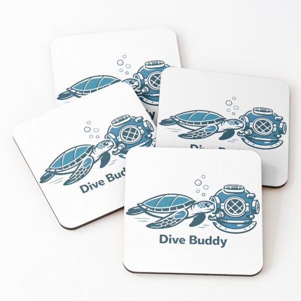 Item preview, Sea Turtle And Diver Helmet Line Art Dive Buddy Minimal designed and sold by zoughlal.
