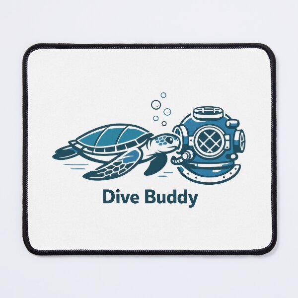 Item preview, Sea Turtle And Diver Helmet Line Art Dive Buddy Minimal designed and sold by zoughlal.