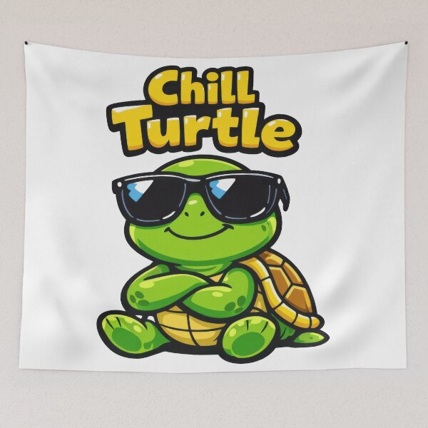 Item preview, Cartoon Sea Turtle With Sunglasses Chill Turtle Funny Vibe designed and sold by zoughlal.