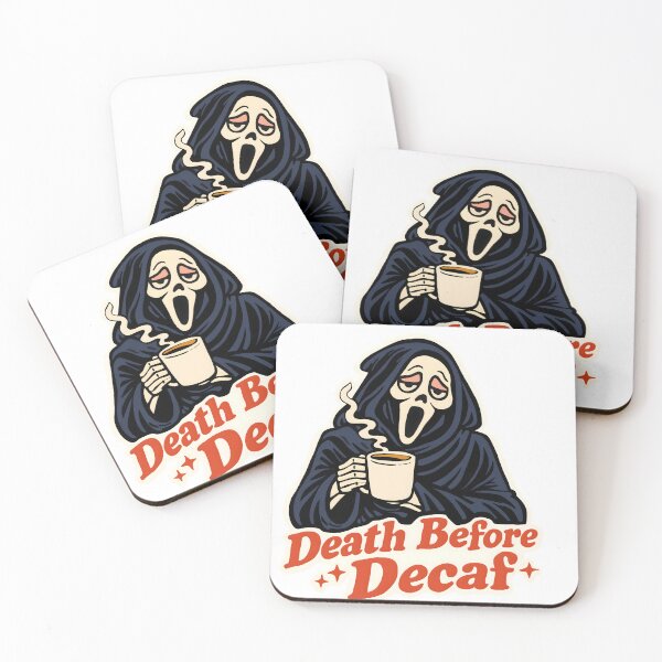 Item preview, Death Before Decaf – Spooky Coffee Grim Reaper Design. designed and sold by BrewedInDarkness.