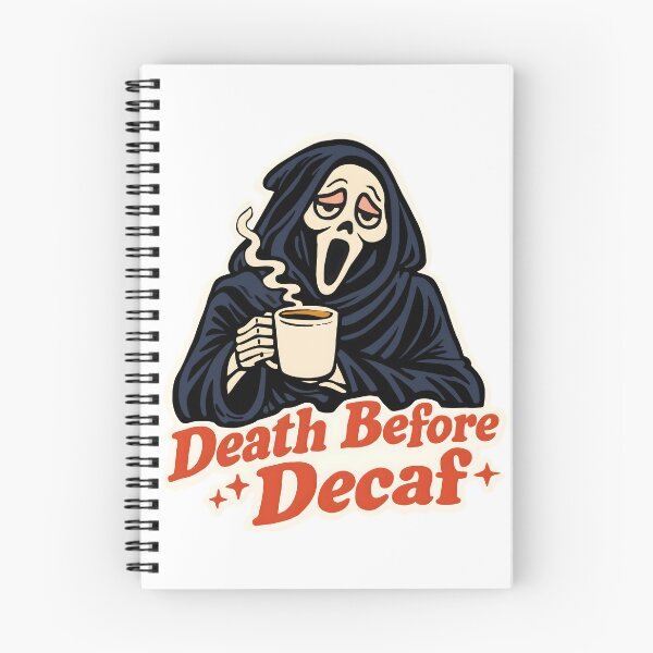 Item preview, Death Before Decaf – Spooky Coffee Grim Reaper Design. designed and sold by BrewedInDarkness.