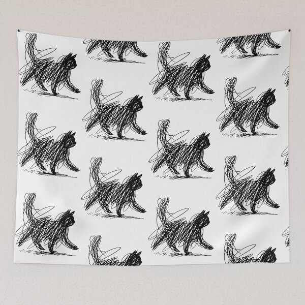Item preview, Scribble Cat Abstract Sketch Minimalist Cat Art Lover designed and sold by pansak.