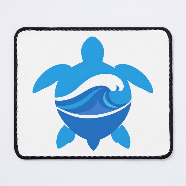 Item preview, Minimal Sea Turtle Silhouette With Ocean Wave Shell Motif designed and sold by zoughlal.