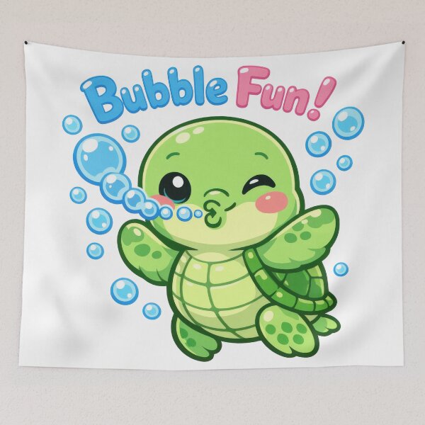 Item preview, Cute Sea Turtle Blowing Bubbles Playful Bubble Fun designed and sold by zoughlal.