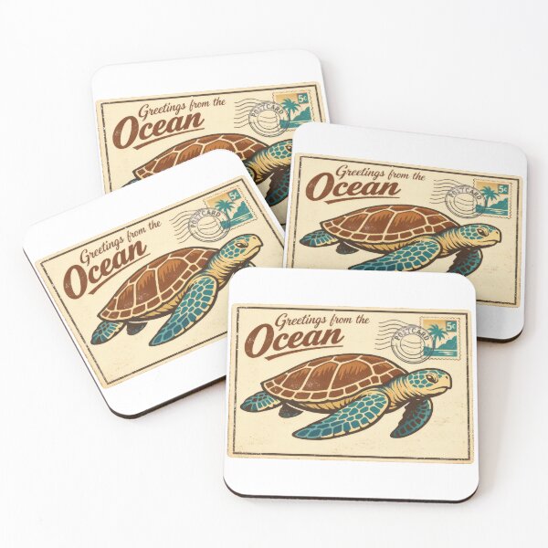 Item preview, Vintage Postcard Sea Turtle Greetings From The Ocean Travel Style designed and sold by zoughlal.