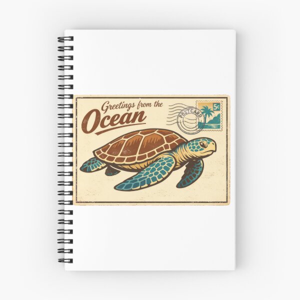 Item preview, Vintage Postcard Sea Turtle Greetings From The Ocean Travel Style designed and sold by zoughlal.