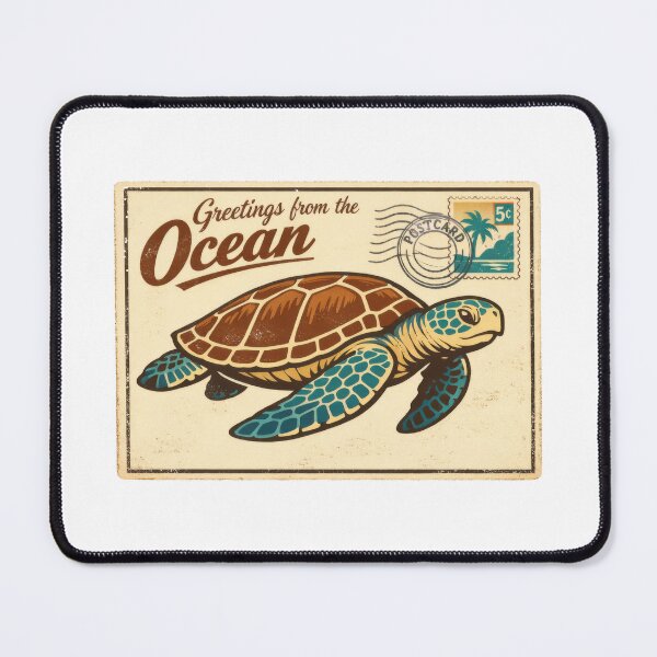 Item preview, Vintage Postcard Sea Turtle Greetings From The Ocean Travel Style designed and sold by zoughlal.
