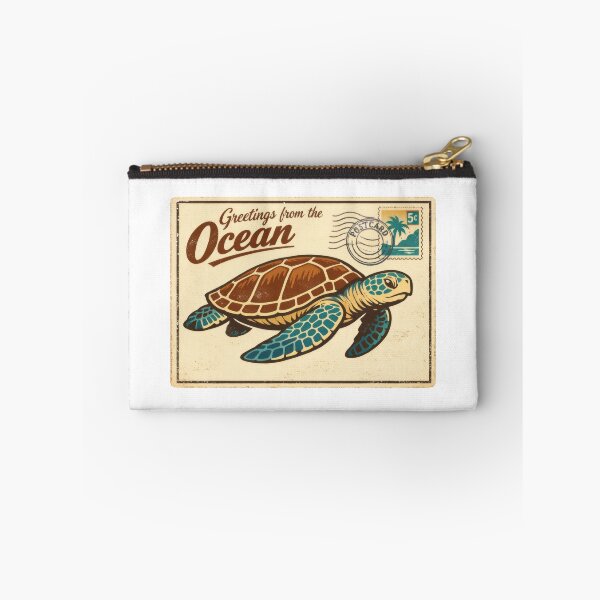 Item preview, Vintage Postcard Sea Turtle Greetings From The Ocean Travel Style designed and sold by zoughlal.
