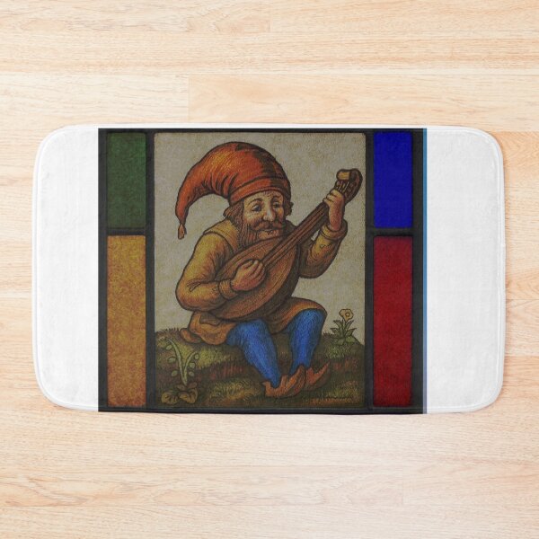 Item preview, Lute-Playing Forest Gnome – Stained Glass Folk Art designed and sold by LuxuryApparels.
