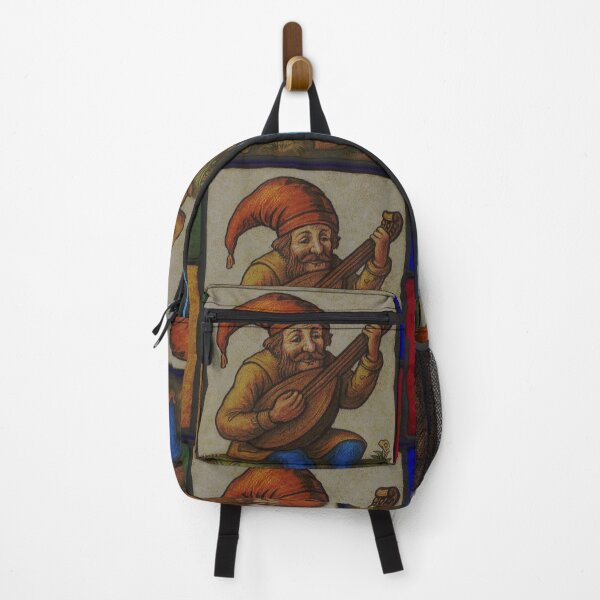Item preview, Lute-Playing Forest Gnome – Stained Glass Folk Art designed and sold by LuxuryApparels.