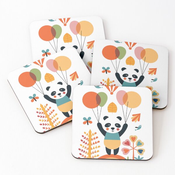 Item preview, Panda with Colorful Balloons designed and sold by paulrommer.