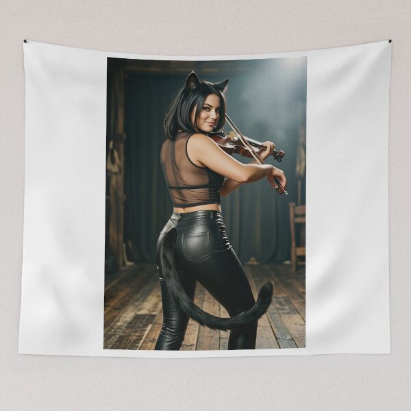 Item preview, Neko Fiddle Player in Sheer Top and Leather designed and sold by CathryneDelamort.
