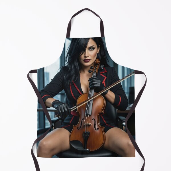 Item preview, Cassandra with a fiddle in a high rise office designed and sold by CathryneDelamort.