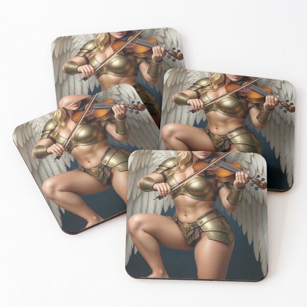 Item preview, Astrid armored angel warrior playing a fiddle designed and sold by CathryneDelamort.