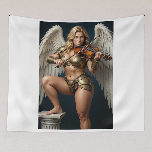 Item preview, Astrid armored angel warrior playing a fiddle designed and sold by CathryneDelamort.