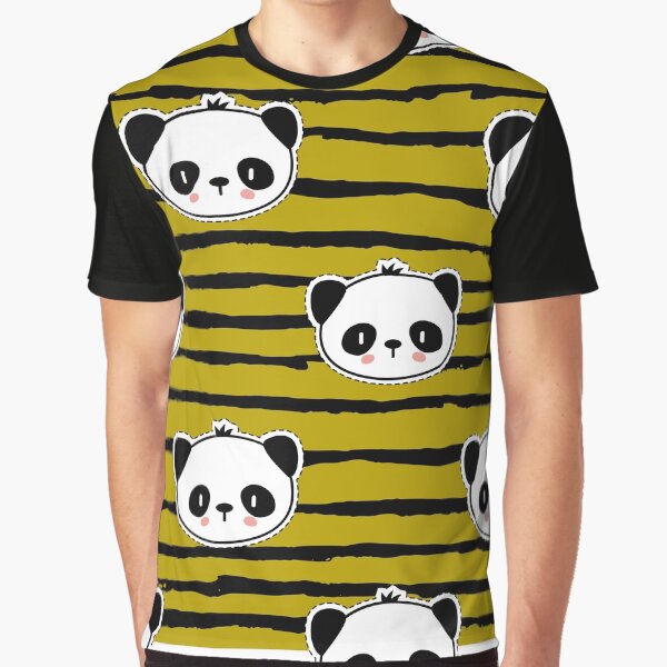Cute Panda Pop Art Design Back to School Accessories Graphic T-Shirt