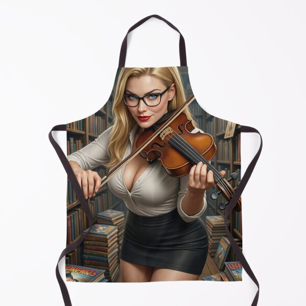Item preview, Ilya plays fiddle in library in leather skirt designed and sold by CathryneDelamort.