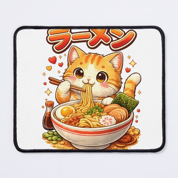 Item preview, Cutest cat eating Ramen designed and sold by drkhrse.