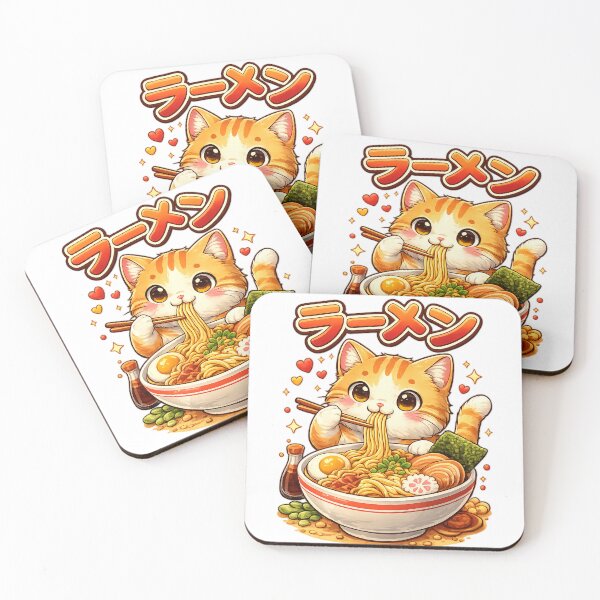 Item preview, Cutest cat eating Ramen designed and sold by drkhrse.