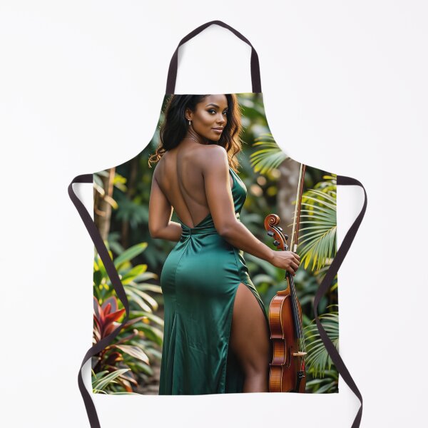Item preview, Emerald Dress Musician with Fiddle in Jungle designed and sold by CathryneDelamort.