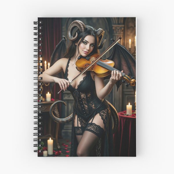 Item preview, Winged Demoness in Lace Playing Fiddle by Candles designed and sold by CathryneDelamort.