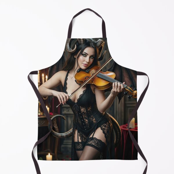 Item preview, Winged Demoness in Lace Playing Fiddle by Candles designed and sold by CathryneDelamort.