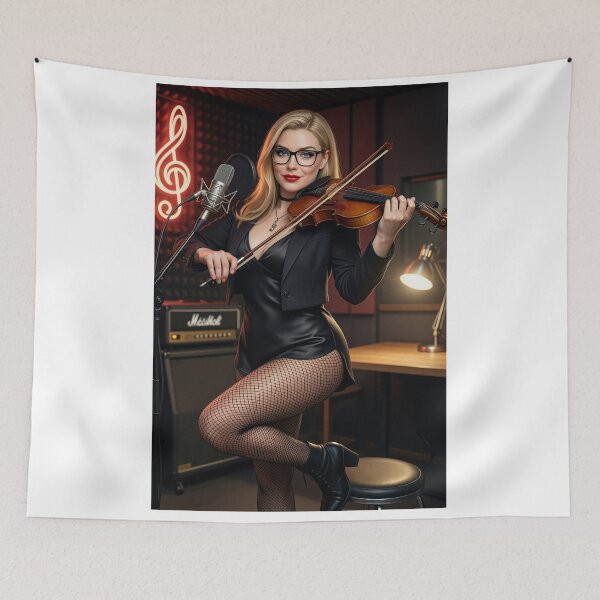Item preview, Ilya Martin in black blazer playing her fiddle designed and sold by CathryneDelamort.