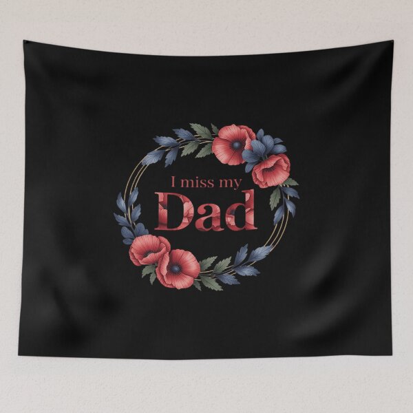 Item preview, I Miss My Dad Flower Red Blue Floral Father's Day Memorial designed and sold by Shannon Bosley.