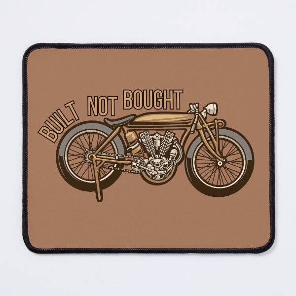 Item preview, Built Not Bought Custom Motorcycle – Vintage Cafe Racer Biker Art designed and sold by MUKUND FASHION DESIGN.