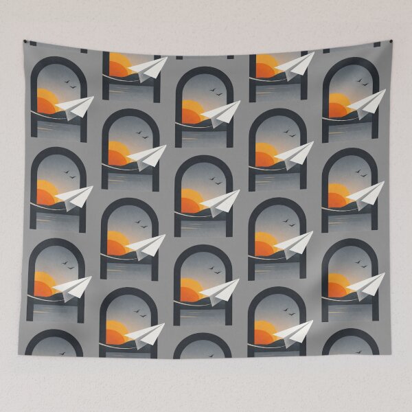 Item preview, Paper Plane Journey – Minimalist Freedom Illustration designed and sold by The Willy's Belly.