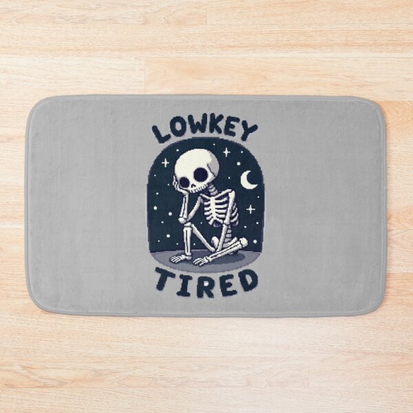 Item preview, LOWKEY TIRED Pixel Art Skeleton designed and sold by TinyJoy Studio.