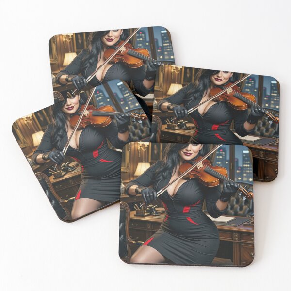 Item preview, Cassandra Plays Fiddle in Black Dress designed and sold by CathryneDelamort.