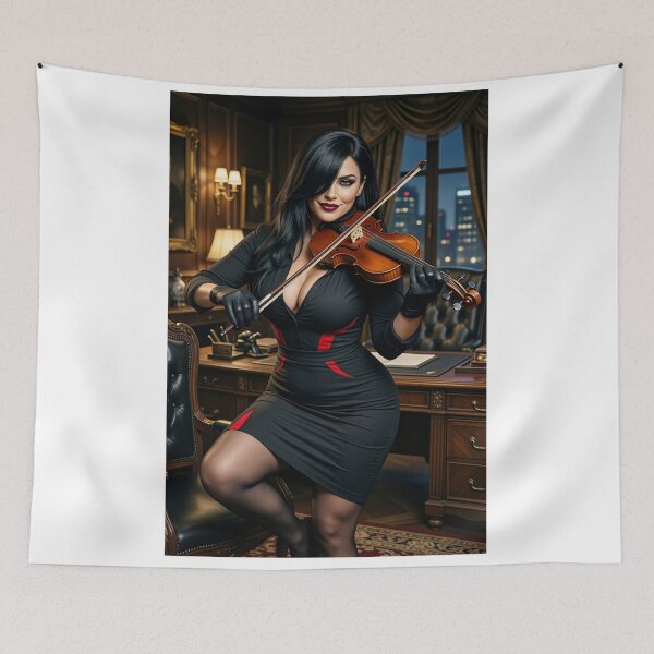 Item preview, Cassandra Plays Fiddle in Black Dress designed and sold by CathryneDelamort.