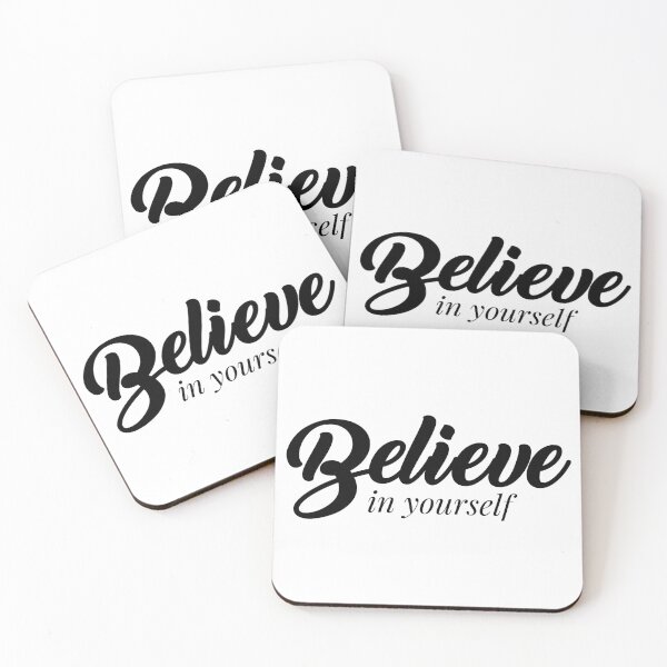 Item preview, Believe in yourself, Motivational Quote, simple black word designed and sold by BlareBlare.