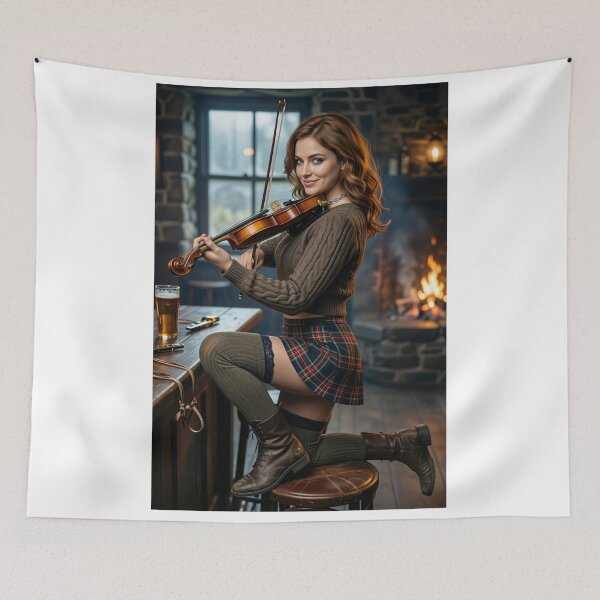 Item preview, Tavern Fiddle Player in Plaid Skirt designed and sold by CathryneDelamort.