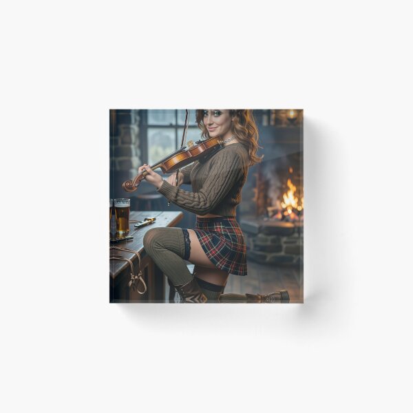 Item preview, Tavern Fiddle Player in Plaid Skirt designed and sold by CathryneDelamort.