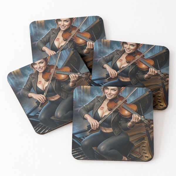 Item preview, Fortana plays fiddle on a piano in moonlight designed and sold by CathryneDelamort.