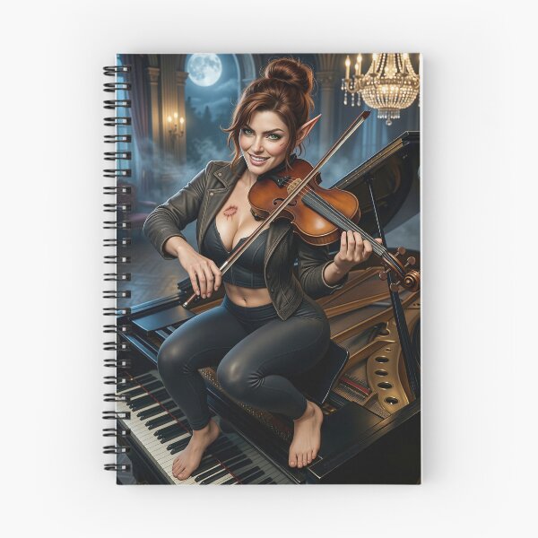 Item preview, Fortana plays fiddle on a piano in moonlight designed and sold by CathryneDelamort.