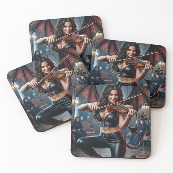 Item preview, Leather Demoness Playing Fiddle designed and sold by CathryneDelamort.