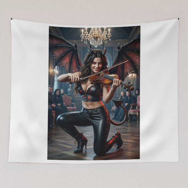 Item preview, Leather Demoness Playing Fiddle designed and sold by CathryneDelamort.