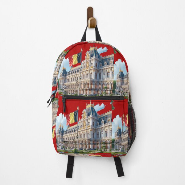 Item preview, Belgium Palace Square – Elegant Royal Architecture with Belgian Flag , designed and sold by PaintMeWorld.
