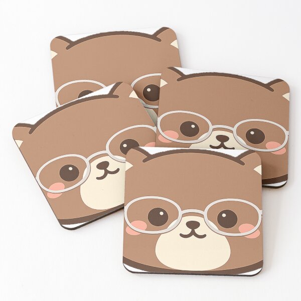 Item preview, Cute Bear Face with Clear Glasses designed and sold by Fernova.